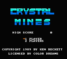 Crystal Mines title screenshot